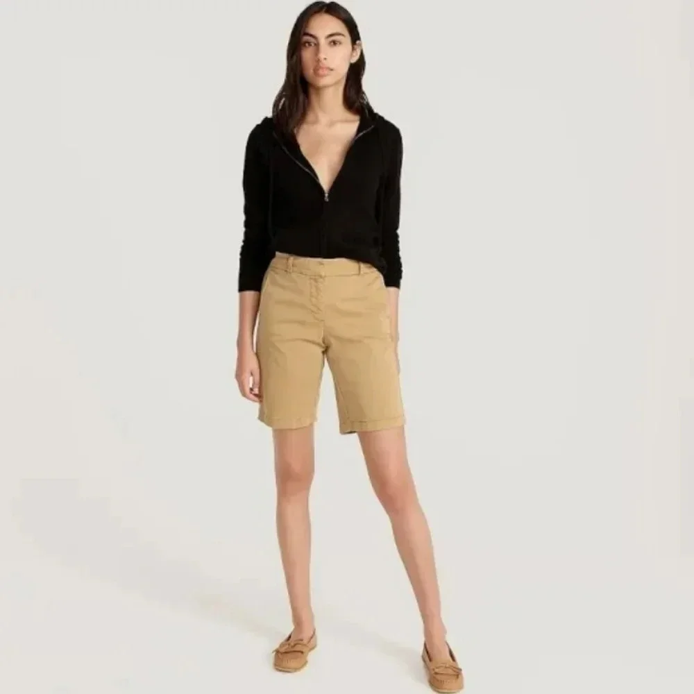 J.Crew Chino Classic Twill Broken In City fit Bermuda Shorts 10 Khaki